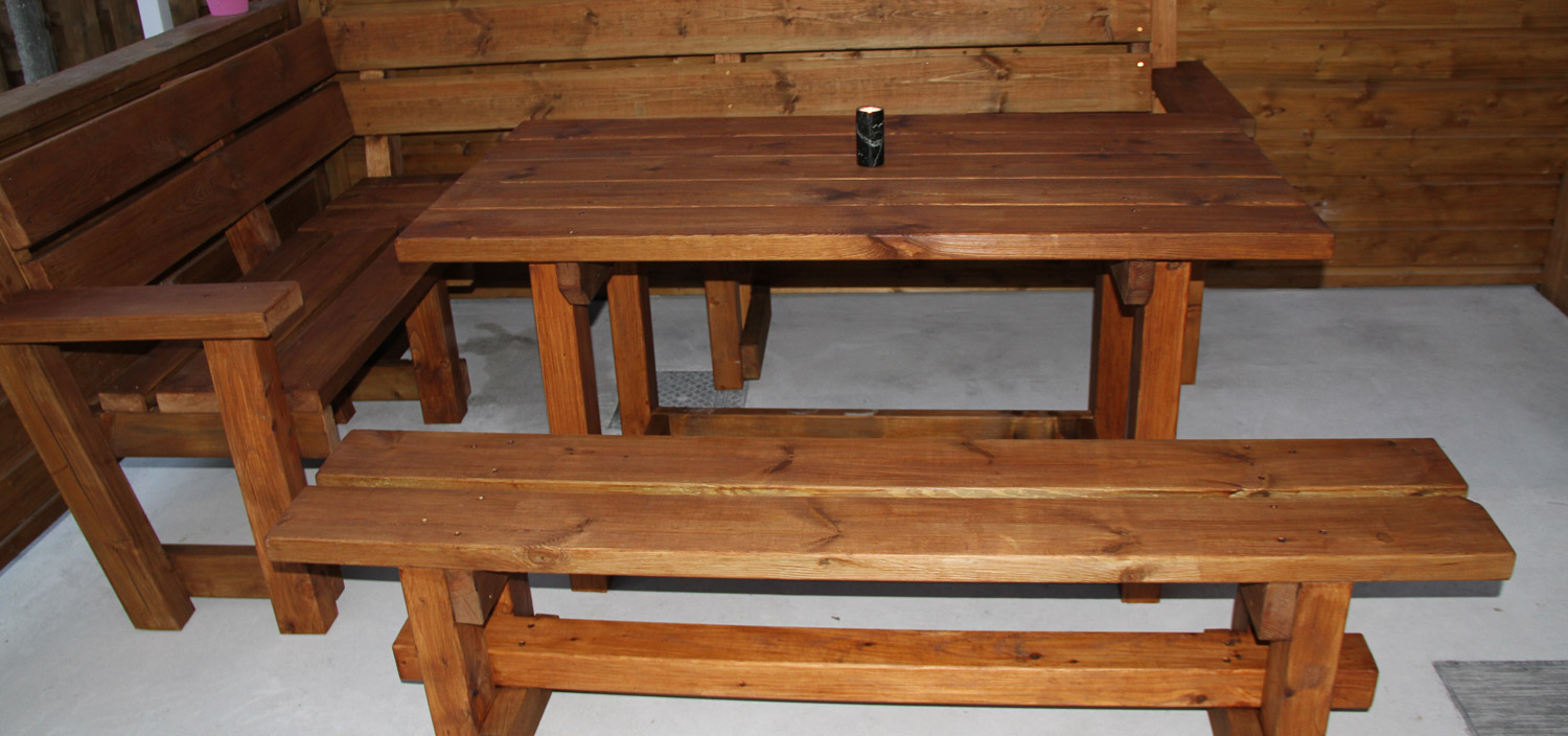 Corner Bench and Table Set 2