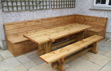 Custom Made Corner Bench and Table Set