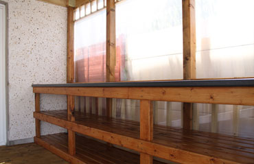 Sitting Area, Box Storage & Worktop