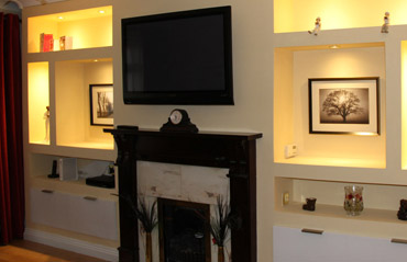 Feature Wall with chimney in centre
