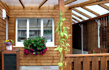 Outdoor Sitting Area and Storage Space